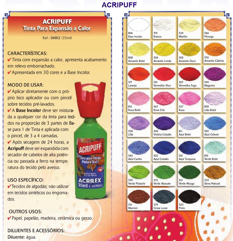  Tinta Acripuff Acrilex