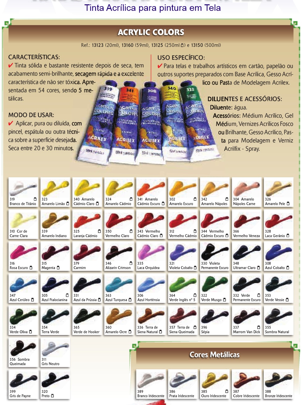  Tinta a Acrlia Acrilex
